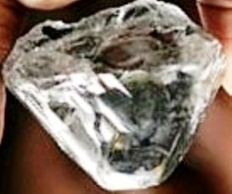 Close-up view of the Lesotho Promise rough diamond 
