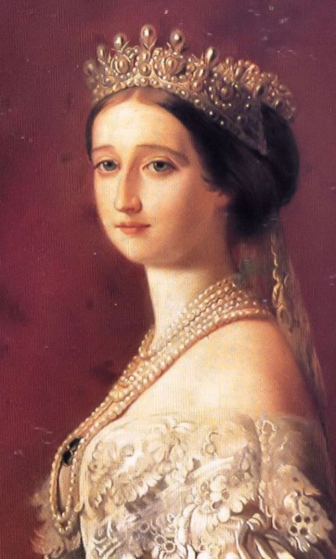 Empress Eugenie wearing the Pearl and Diamond Tiara and the sixstranded 