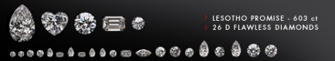 Lesotho Promise transformed into 26 D-color flawless diamonds with a total weight of 223.35 carats