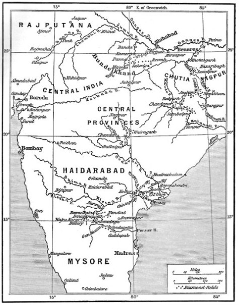 Map of the diamond fields of India 