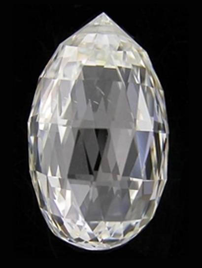 Perfectly cut white briolette-cut diamond 