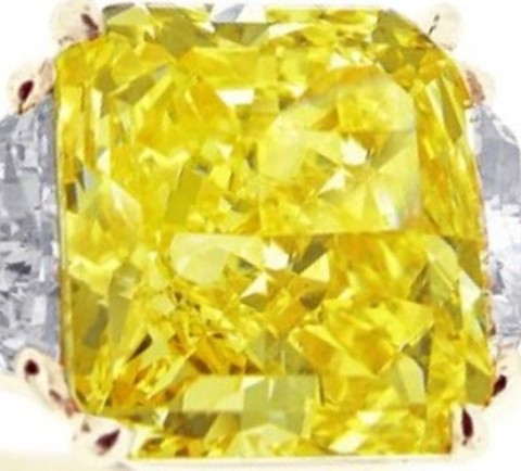 7.92-carat flawless starburst-cut natural fancy yellow diamond cut by U. Doppelt & Co