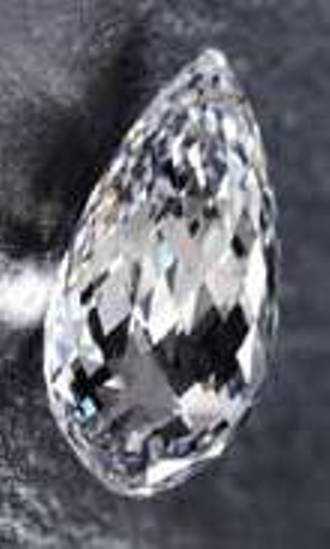 75.51-carat D-color internally flawless briolette-cut diamond 